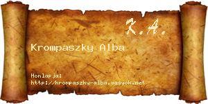 Krompaszky Alba névjegykártya